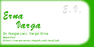 erna varga business card